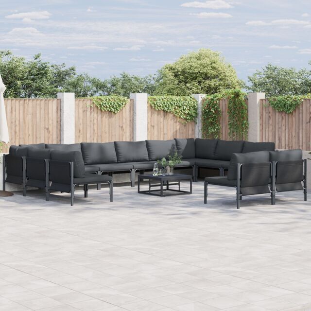 Berkfield Home Garden Sofa Set 13 pcs Anthracite Steel - image 1