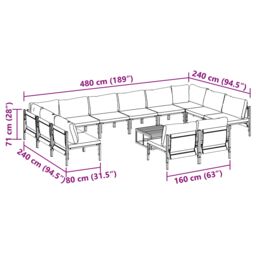 Berkfield Home Garden Sofa Set 13 pcs Anthracite Steel - thumbnail 9