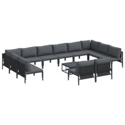 Berkfield Home Garden Sofa Set 13 pcs Anthracite Steel - thumbnail 2
