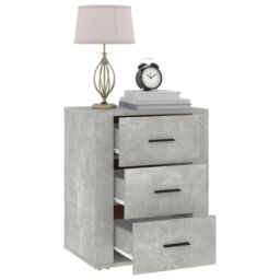Berkfield Home Bedside Cabinet Concrete Grey 50x36x60 cm Engineered Wood - Size: 50 x 36 x 60 cm - thumbnail 5