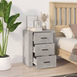 Berkfield Home Bedside Cabinet Concrete Grey 50x36x60 cm Engineered Wood - Size: 50 x 36 x 60 cm - thumbnail 3