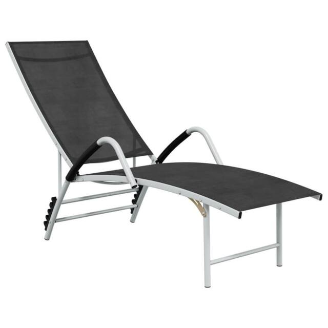 Berkfield Home Sun Lounger Textilene & Aluminium Black - image 1