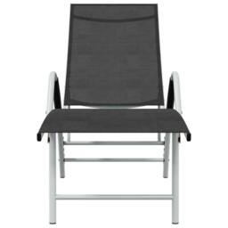 Berkfield Home Sun Lounger Textilene & Aluminium Black - thumbnail 3