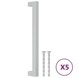 Berkfield Home Cabinet Handles 5 pcs Silver 192 mm Stainless Steel - thumbnail 2