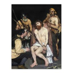 "Artery8 Jesus Mocked by the Soldiers Manet Vintage Wall Art Print Poster in Black - Size: W24"" x H32""" - thumbnail 1