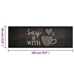Berkfield Home Kitchen Rug Washable Cup Black 60x180 cm Velvet - thumbnail 5