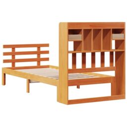 Berkfield Home Bookcase Bed without Mattress Wax Brown 100x200cm Solid Wood Pine - Size: 100x200 cm - thumbnail 6