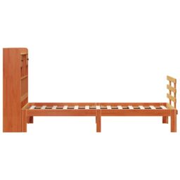 Berkfield Home Bookcase Bed without Mattress Wax Brown 100x200cm Solid Wood Pine - Size: 100x200 cm - thumbnail 5