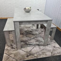 KOSY KOALA Grey kitchen Dining Table & 2 Benches Set of 4 space saver dining room - thumbnail 3