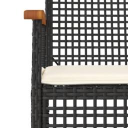 Berkfield Home Beautiful 5 Piece Garden Dining Set with Cushions Black Poly Rattan - thumbnail 5