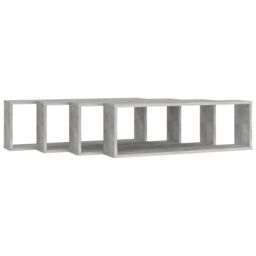 Berkfield Home Wall Cube Shelf 4 pcs Concrete Grey 80x15x26.5 cm Engineered Wood - thumbnail 4