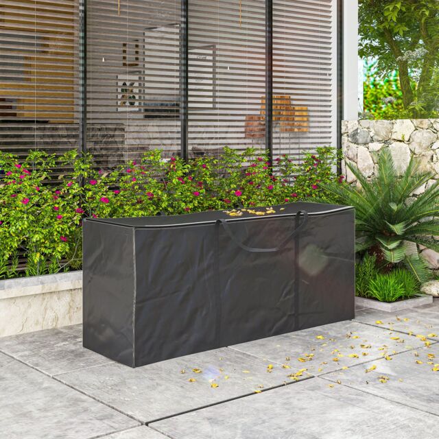 OUTSUNNY 720 L Garden Furniture Cushion Storage Bag, 600D Oxford Fabric in Black - image 1
