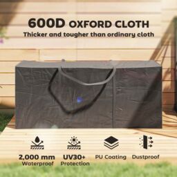 OUTSUNNY 720 L Garden Furniture Cushion Storage Bag, 600D Oxford Fabric in Black - thumbnail 4