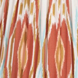 Ruma Orange Ikat Patterned Mushroom Pleat Tapered Lampshade in Red - Size: 16 inches - thumbnail 6