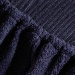 OHS Teddy Fleece Thermal Fitted Bed Sheet in Dark Navy - Size: Super King Fitted - thumbnail 4