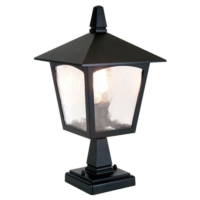 Loops IP43 1 Bulb Wall Ground Pedestal Light Black LED E27 100W d00216