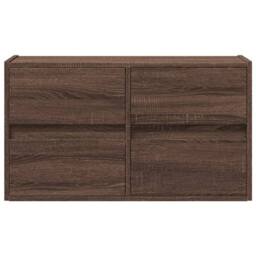 Berkfield Home TV Wall Cabinet with LED Lights Brown Oak 80x31x45 cm - Size: 80 x 31 x 45 cm - thumbnail 6