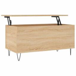 Berkfield Home Modern Coffee Table Sonoma Oak 90x44.5x45 cm Engineered Wood in Light Tan - thumbnail 3