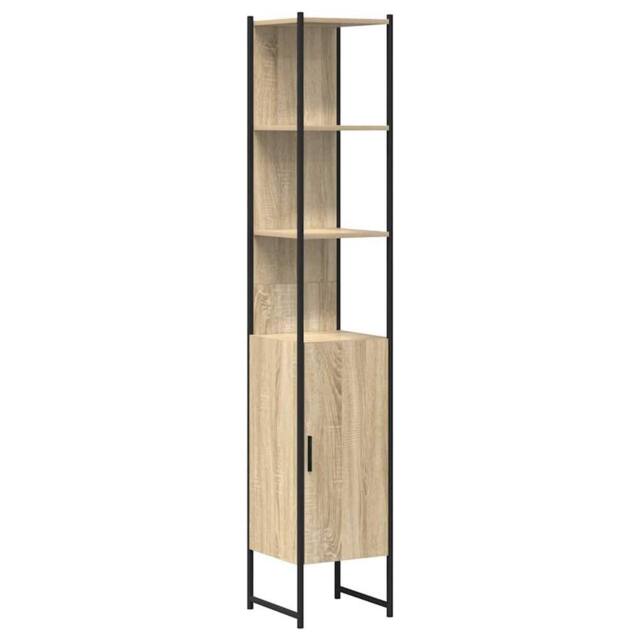 Berkfield Home Bathroom Cabinet Sonoma Oak 33x33x185, 5 cm Engineered Wood in Light Brown - image 1