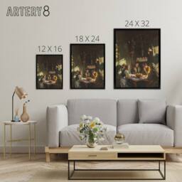 "Artery8 Tyrolese Interior Oil Painting Sargent Framed Canvas Wall Art Print - Size: W18"" x H24""" - thumbnail 4