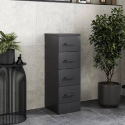 FLAVORA 250mm Drawer Unit Bathroom Vanity Toilet Storage Laundry Combination in Black - thumbnail 5