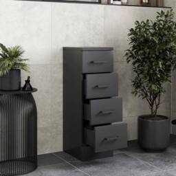 FLAVORA 250mm Drawer Unit Bathroom Vanity Toilet Storage Laundry Combination in Black - thumbnail 4