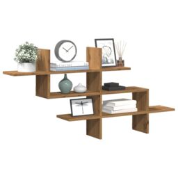 Berkfield Home Wall Shelf Artisian Oak 124.5x18x60.5 cm Engineered Wood in Brown