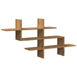 Berkfield Home Wall Shelf Artisian Oak 124.5x18x60.5 cm Engineered Wood in Brown - thumbnail 2