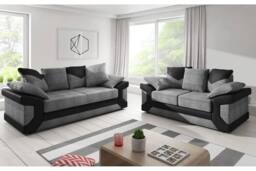 LUXURY LIFE Sienna Fabric Cord Sofa Set in Grey