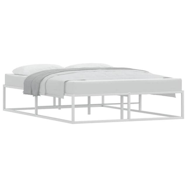 Berkfield Home Elegant Bed Frame without Mattress White 140x200 cm Metal - image 1