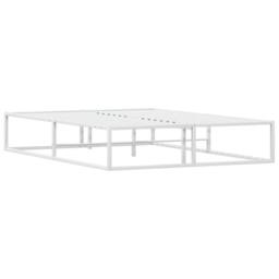 Berkfield Home Elegant Bed Frame without Mattress White 140x200 cm Metal - thumbnail 7
