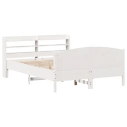 Berkfield Home Bed Frame without Mattress White 135x190 cm Double Solid Wood Pine - thumbnail 3
