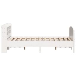 Berkfield Home Bed Frame without Mattress White 135x190 cm Double Solid Wood Pine - thumbnail 5