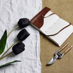 Lemon Pavilion Furniture and Decor Triple Tulip - Artificial Flower (Single Stem) - L13 x W17 x H108 cm in Black - thumbnail 3