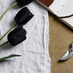 Lemon Pavilion Furniture and Decor Triple Tulip - Artificial Flower (Single Stem) - L13 x W17 x H108 cm in Black - thumbnail 4