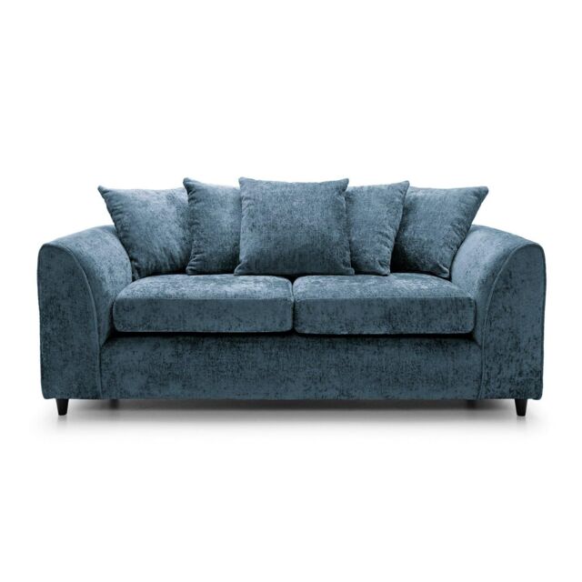 Abakus Direct Harriet Crushed Chenille 3 Seater Sofa in Dark Blue - image 1