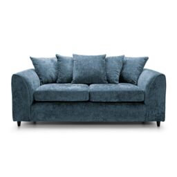 Abakus Direct Harriet Crushed Chenille 3 Seater Sofa in Dark Blue - thumbnail 1