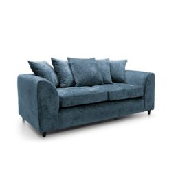 Abakus Direct Harriet Crushed Chenille 3 Seater Sofa in Dark Blue - thumbnail 2