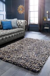 Origin Rocks Shaggy Navy in Dark Navy - Size: 120 cm x 170 cm - thumbnail 1