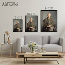 "Artery8 Thomas Edgar Stephens George C Marshall Framed Canvas Wall Art Print - Size: W12"" x H16""" - thumbnail 4