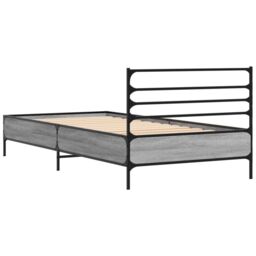 Berkfield Home Bed Frame without Mattress Grey Sonoma 75x190 cm Small Single - thumbnail 6