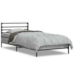 Berkfield Home Bed Frame without Mattress Grey Sonoma 75x190 cm Small Single - thumbnail 2