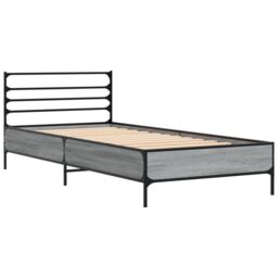 Berkfield Home Bed Frame without Mattress Grey Sonoma 75x190 cm Small Single - thumbnail 3
