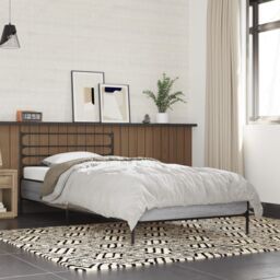 Berkfield Home Bed Frame without Mattress Grey Sonoma 75x190 cm Small Single - thumbnail 1