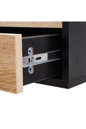 H&O Direct Floating Bedroom Nightstand with Two Drawers in Black - thumbnail 5