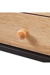 H&O Direct Floating Bedroom Nightstand with Two Drawers in Black - thumbnail 4
