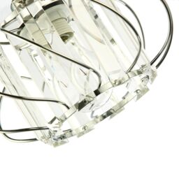 Happy Homewares Modern Polished Metal Ceiling Light Fitting with Clear Crystal Glass Rods in Silver - thumbnail 4