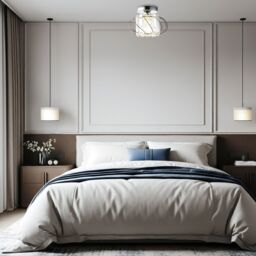 Happy Homewares Modern Polished Metal Ceiling Light Fitting with Clear Crystal Glass Rods in Silver - thumbnail 6