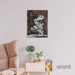 "Artery8 Smelt Brook Falls Landscape Marsden Hartley Canvas Wall Art in Brown - Size: W18"" x H24""" - thumbnail 3