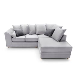 Abakus Direct Chicago Spill-Proof Velvet Right Hand Facing Corner Sofa in Light Grey - thumbnail 5